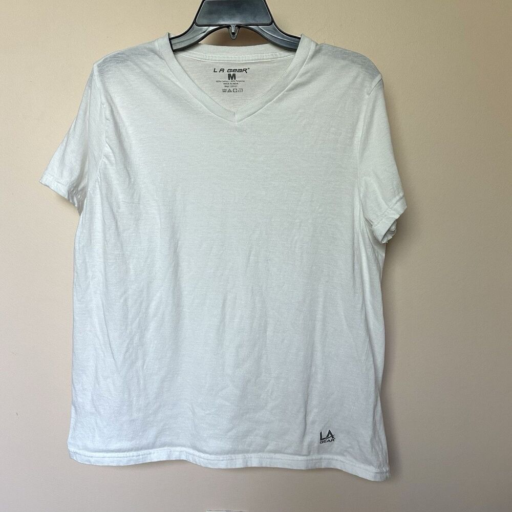 LA Gear T Shirt Women’s Med Short Sleeve White Athleisure Minimalist Preppy